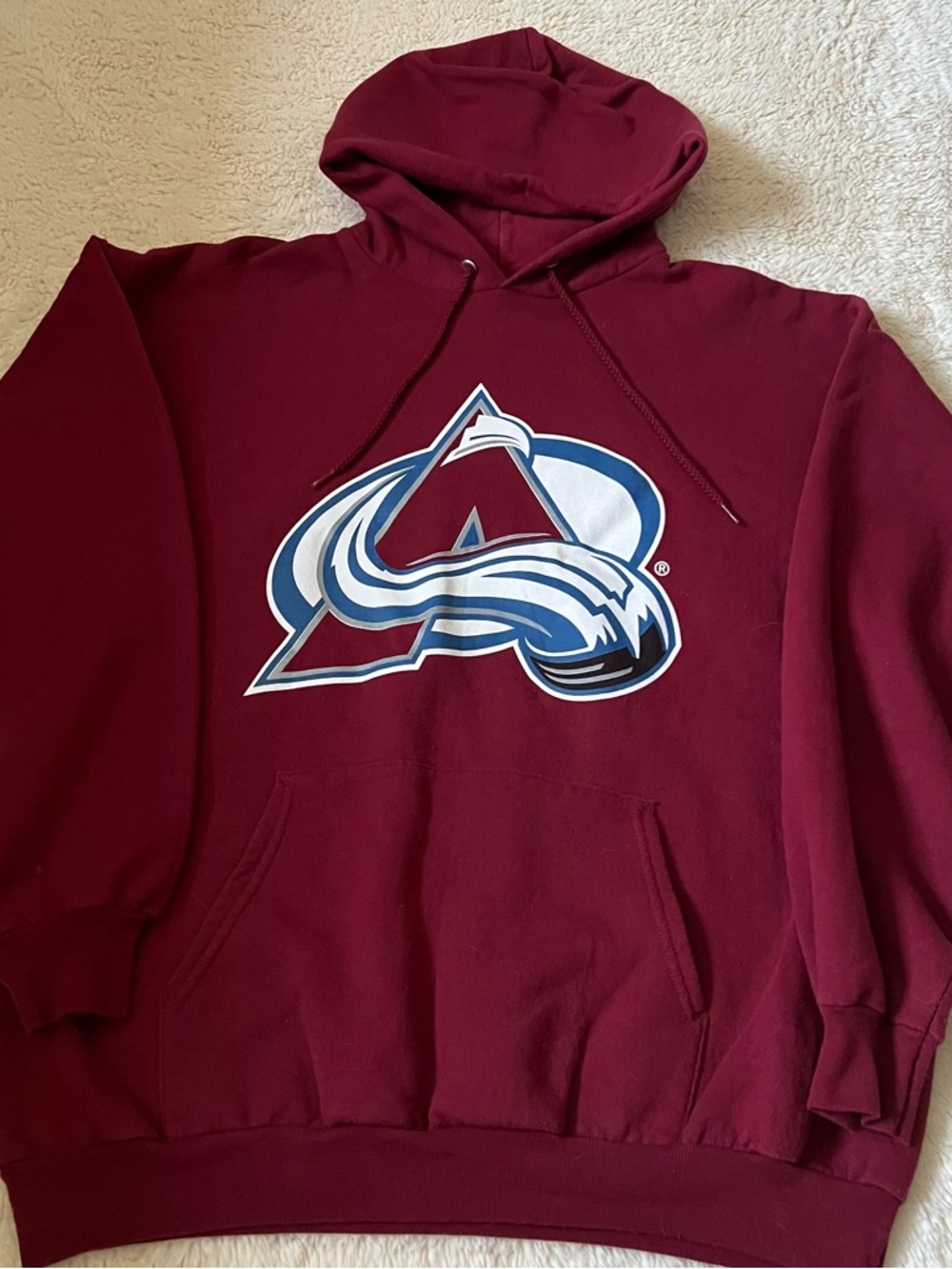 Colorado Avalanche Logo Hoodie Sweatshirt Men’s Size XL Red Hockey NHL Playoffs